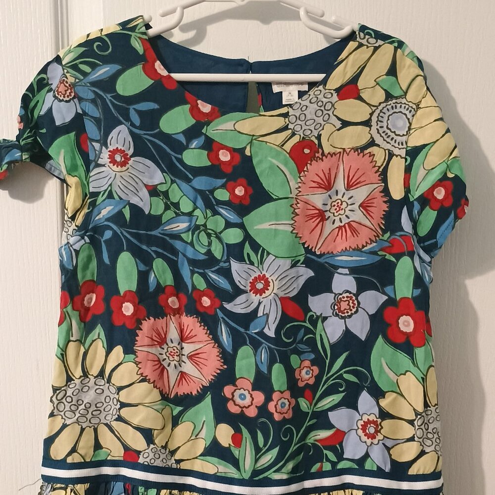 Gymboree/Floral Dress/Girls/M 7-8/Blue Multi/Cap Sleeve Cute - Picture 2 of 11